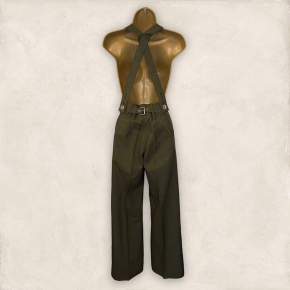 Alexander McQueen MCQ Khaki Canvas Trousers, Braces UK 4 US 0 EU 36 RRP £1075 - Picture 2 of 4